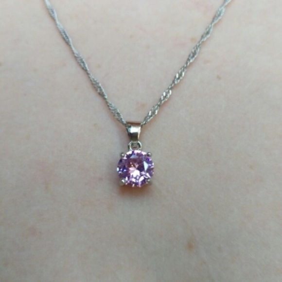 Sterling silver cubic zirconia birthstone necklacae - Picture 3 of 8